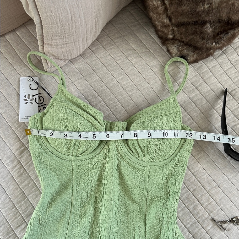 NWT Gigi C holly one piece jade embossed snake print underwire swimsuit S - Picture 8 of 11